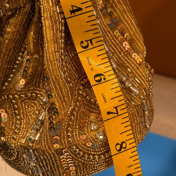 Hand Crafted Gold Beaded Clutch - Picture 12 of 13